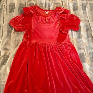 J Crew Girls Red Velvet Dress Sz 10
